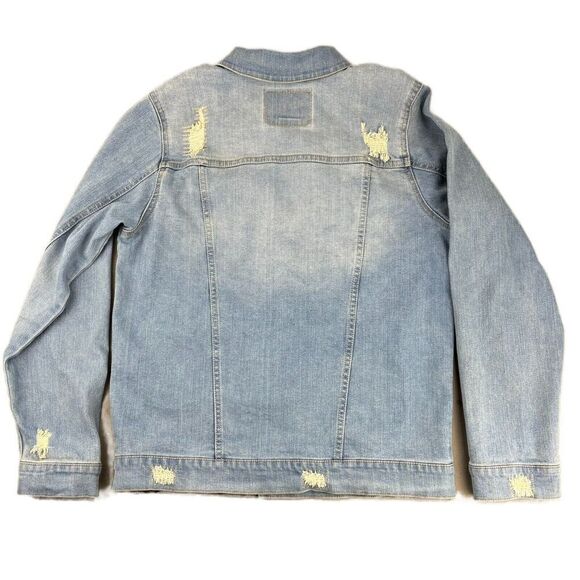 Levi's Jean Jacket Youth Sz L 12-13 Yr Light Blue Trucker Distressed READ - Picture 2 of 14